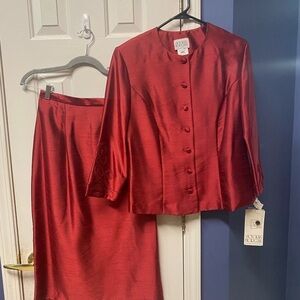 Victoria Morgan vintage 2 pc skirt set pencil skirt and button down top jacket